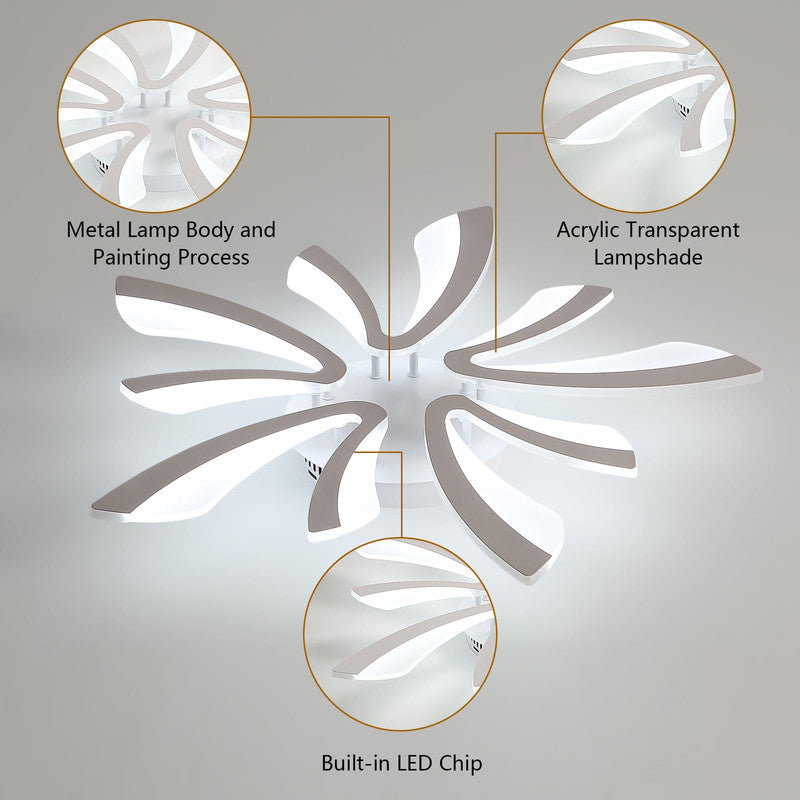 Comely Plafonnier LED, 50W 5625LM Lampe de Plafond, Luminaire Plafonnier Moderne pour Salon, Chambre à Coucher, 70cm, 6500K Lumière Blanche Froide