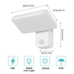 Wall Light - White Aluminium Frame, White Light