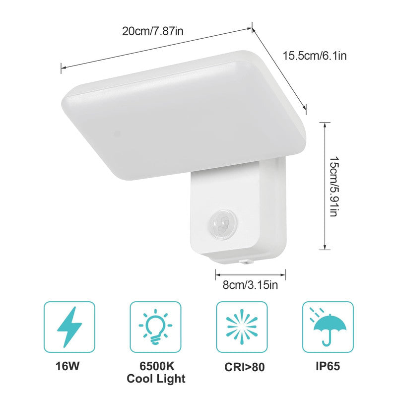 Wall Light - White Aluminium Frame, White Light