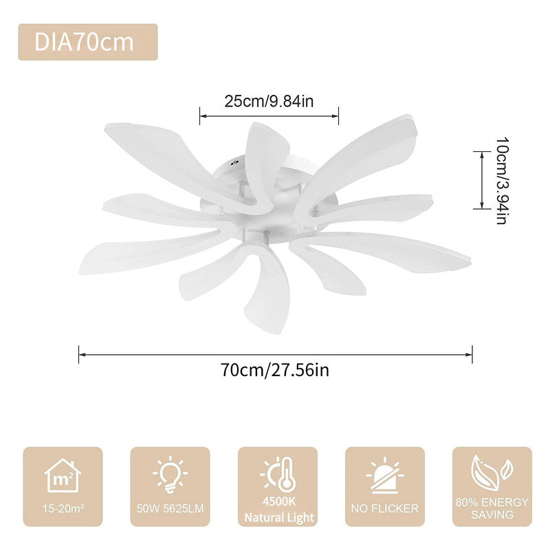 Comely Plafonnier LED, 50W 5625LM Lampe de Plafond, Moderne Luminaire Plafonnier pour Salon, Chambre à Coucher, 70cm, Lumière Naturelle 4500K, Blanc