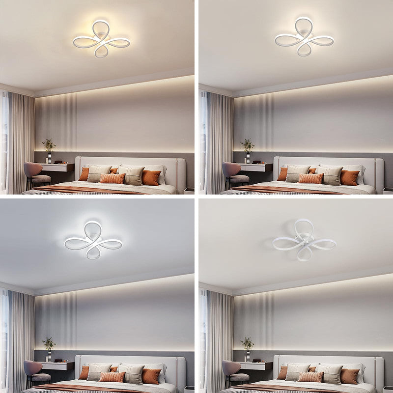 Comely Plafonnier LED Dimmable Moderne, 40W 4500LM 40cm 3000K-6500K, Luminaire Plafonnier Intérieur Forme Fleur avec Télécommande, Blanc Lampe de Plafond LED pour Chambre à Coucher, Salon
