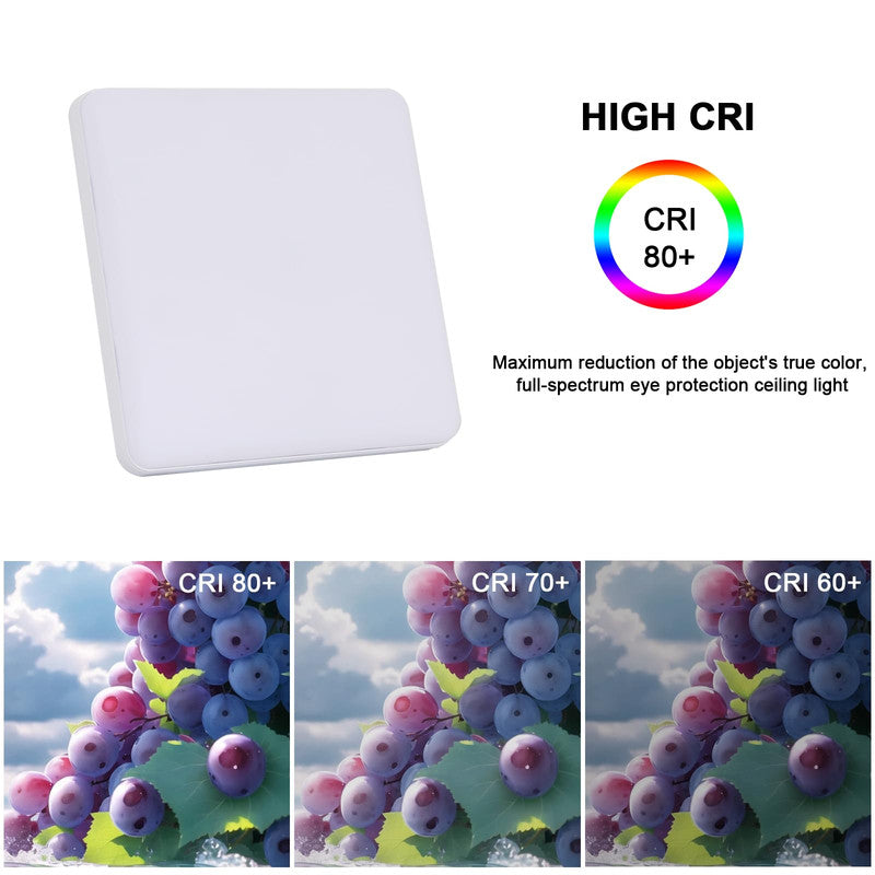 Ceiling Light - White Plastic Frame, White Light