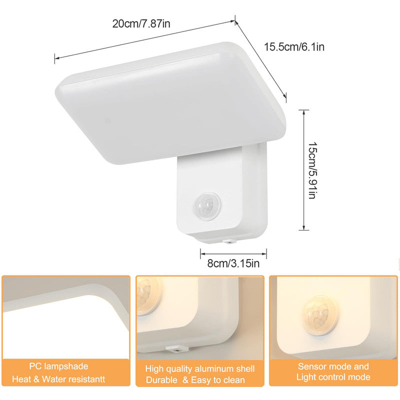Wall Light - White Aluminium Frame, Warm Light