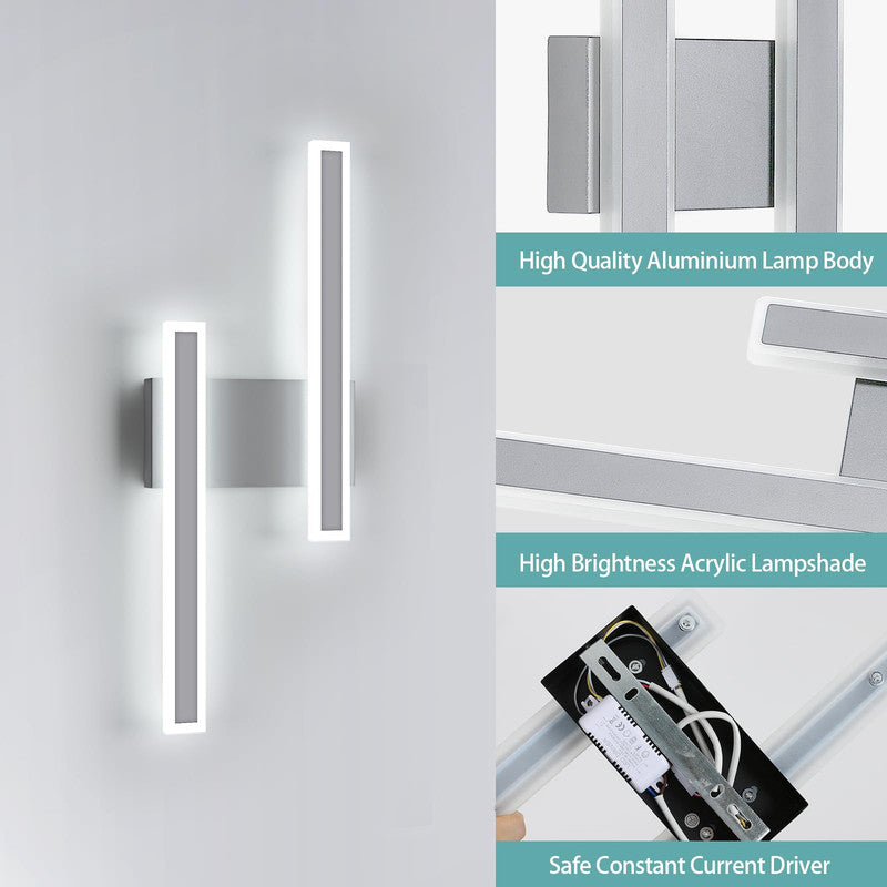 Applique - Cornice in acrilico bianco, luce bianca