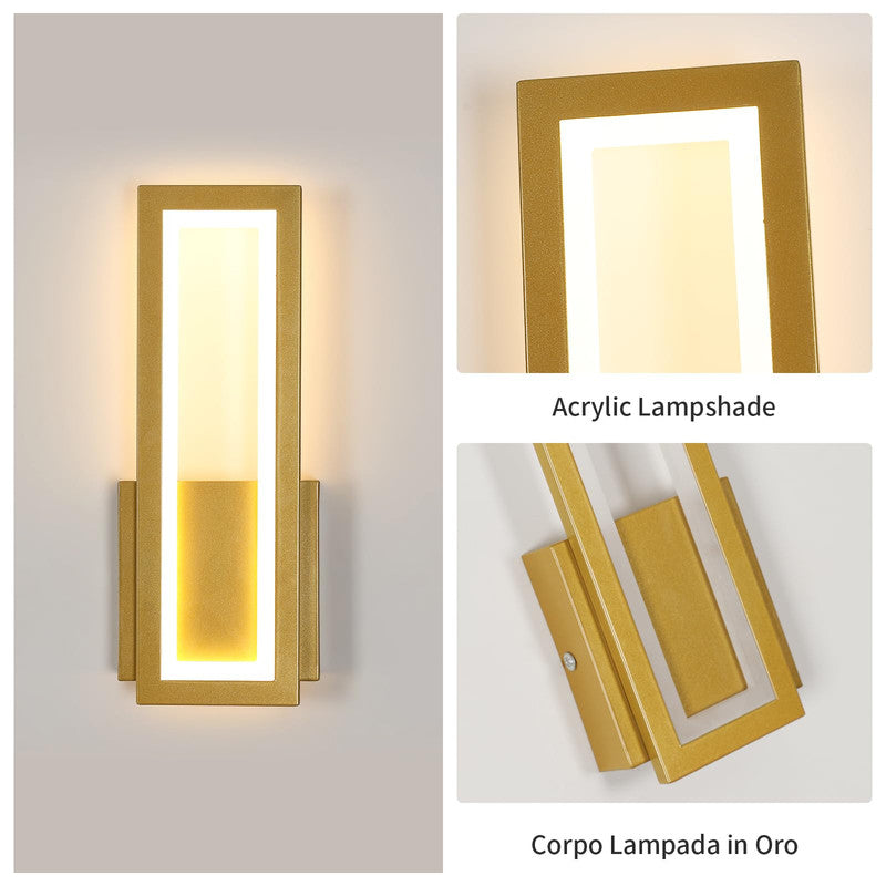 Wall Light - Gold Acrylic Frame, Warm Light