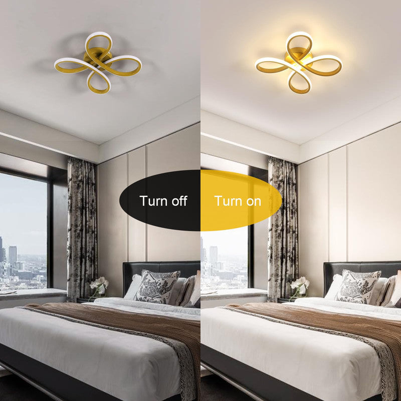 Comely Plafonnier LED Moderne, 30W 3375LM Lampe de Plafond, Luminaire Plafonnier LED pour Chambre salon, Salle à manger Cuisine, Lumière Chaude 3000K, 30cm, Or