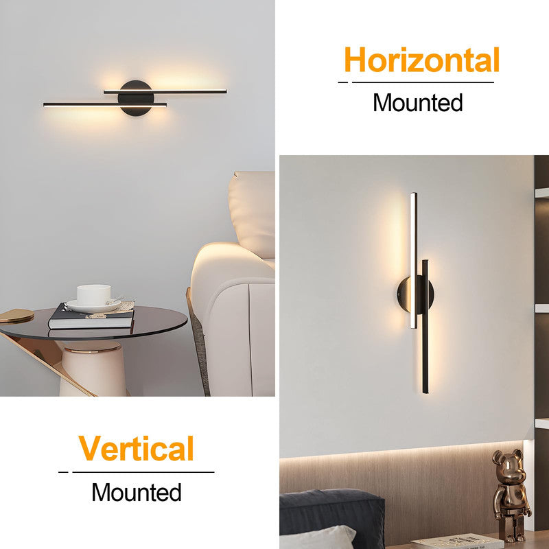 Wall Light - Black Aluminium Frame, Warm Light