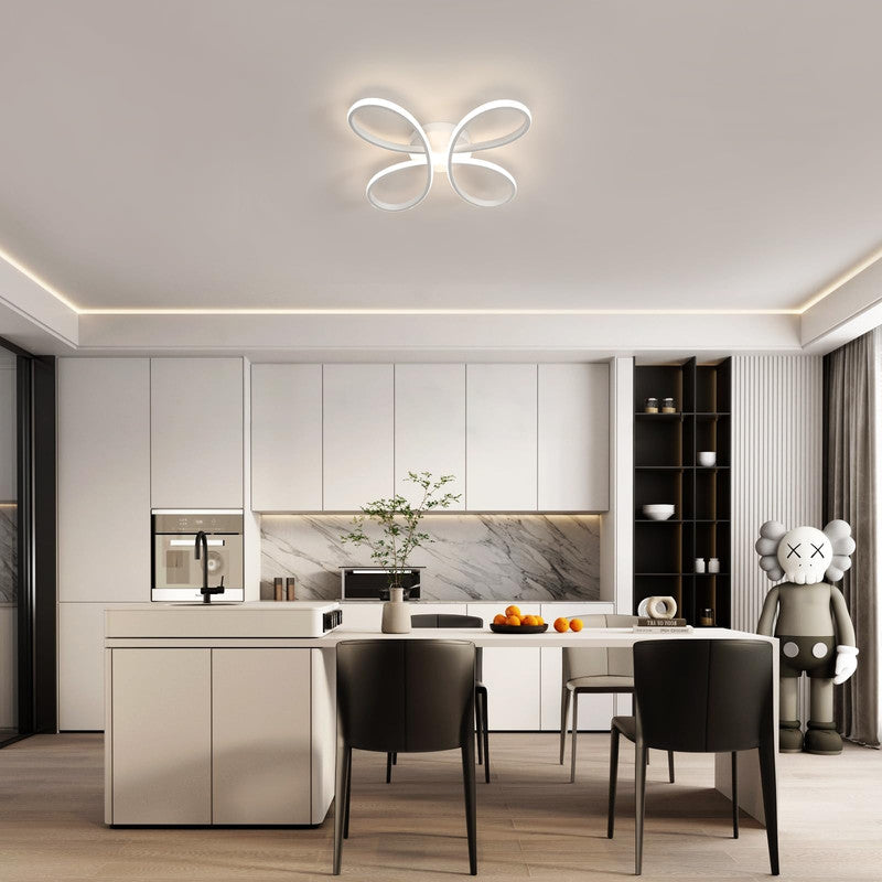 Comely Plafonnier LED Dimmable Moderne, 40W 4500LM 40cm 3000K-6500K, Luminaire Plafonnier Intérieur Forme Fleur avec Télécommande, Blanc Lampe de Plafond LED pour Chambre à Coucher, Salon