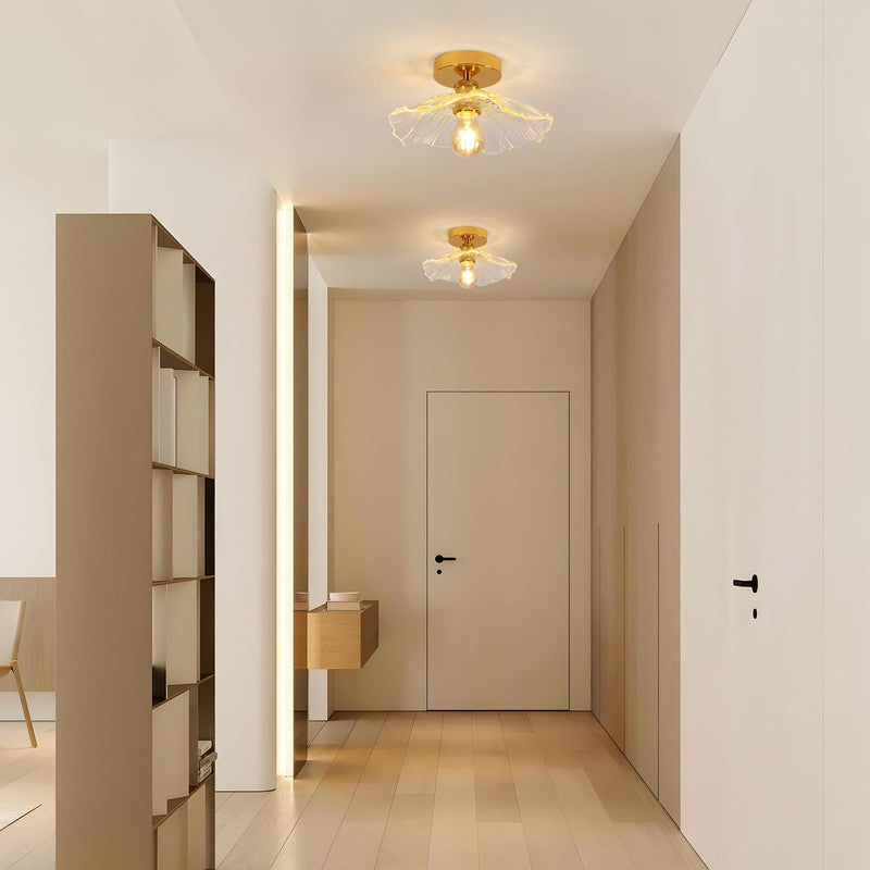 Ceiling Light - Gold Glass Frame
