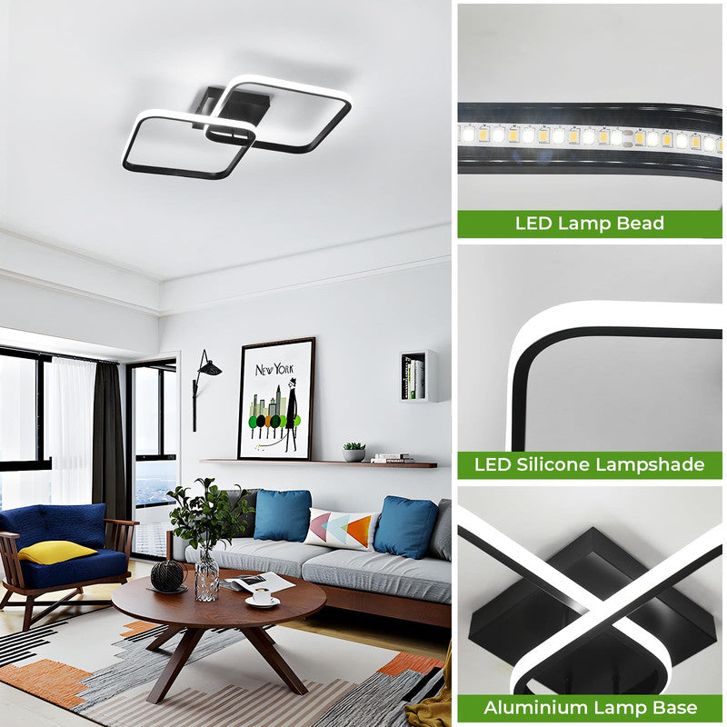 Ceiling Light - Black Aluminium Frame, Tunable and Dimmable