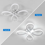 Comely Plafonnier LED, 30W 3500LM Lampe de Plafond LED Créatif Floral Design, Argent Luminaire Plafonnier LED en Acrylique pour Chambre Salon Salle à Manger Cuisine, Blanc Froid 6500K