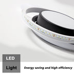 Comely Plafonnier LED, Rond Lampe de Plafond 32W, Moderne Luminaire Plafonnier pour Couloir Coucher Salle de Bains Cuisine Salon, Blanc Froid 6500K, Longueur 28cm, Nero