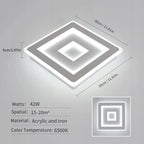 Ceiling Light - White Acrylic Frame, White Light
