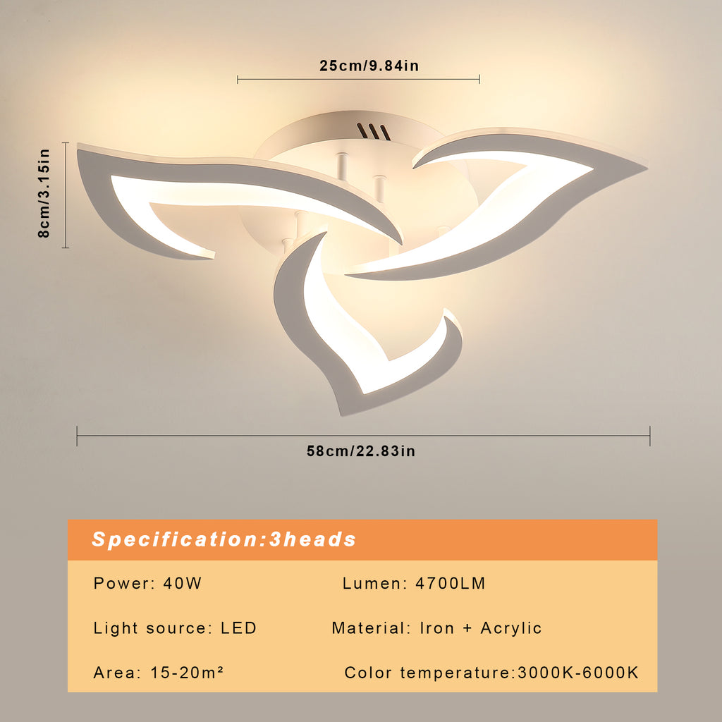 Comely Plafonnier LED Dimmable, Lampe de Plafond Moderne Acrylique 35W 3937LM, 3000K-6500K, Luminaire Plafonnier avec Télécommande pour Chambre Salon, Dia 58cm