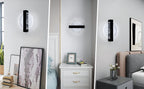 Comely Applique Murale Interieur LED 12W, Noir Ronde 1500LM Lumière Blanche Froide 6500K Lampe Murale LED avec Feuille d'argent, Lampe Murale LED Moderne pour Couloir Salon Chambre