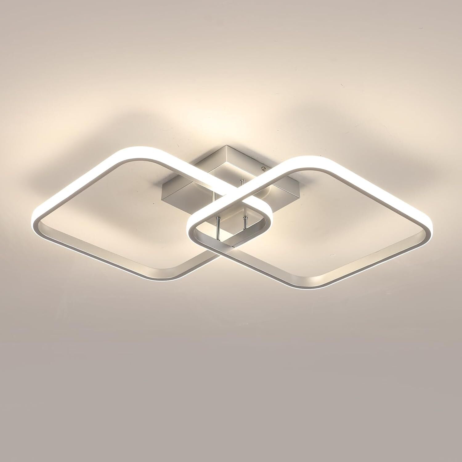 Ceiling Light - Silver Aluminium Frame, Natural Light