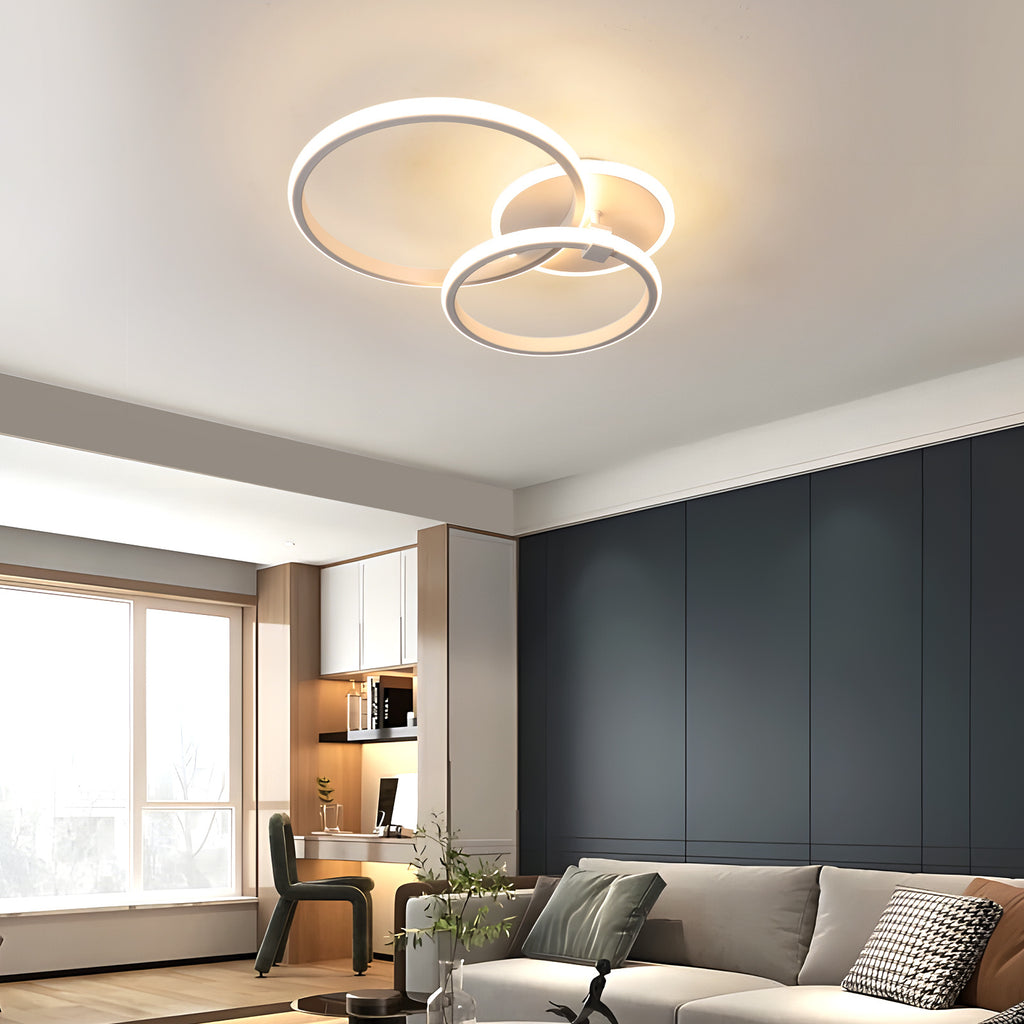 Ceiling Light - White Acrylic Frame, Warm Light