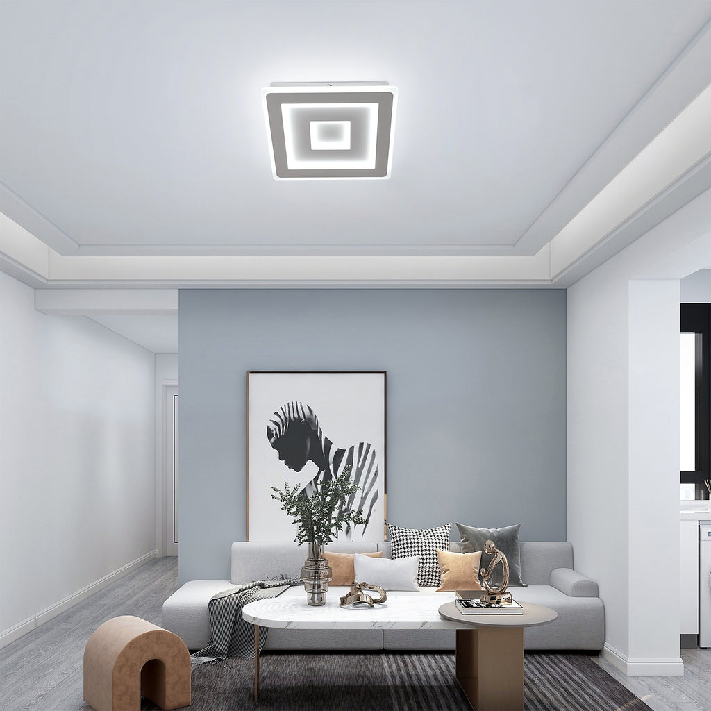Ceiling Light - White Acrylic Frame, White Light