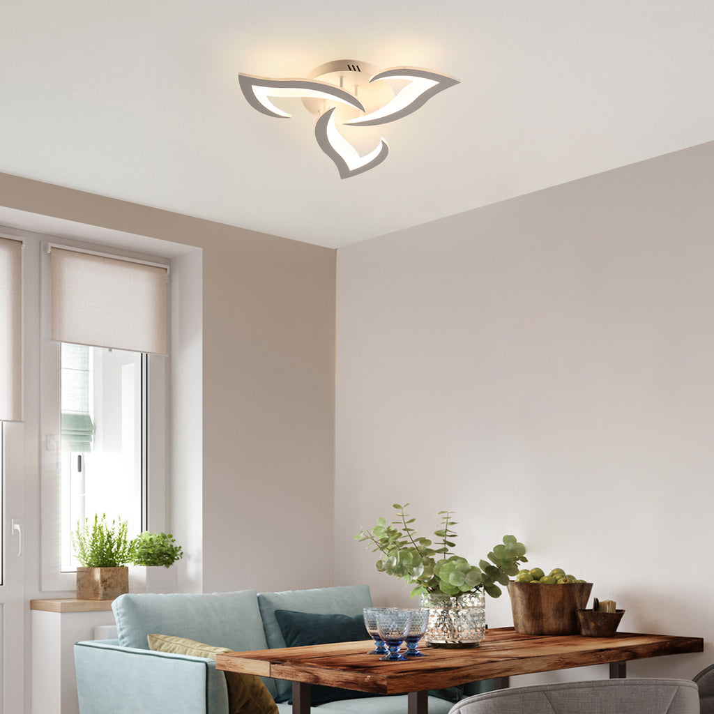 Comely Plafonnier LED Dimmable, Lampe de Plafond Moderne Acrylique 35W 3937LM, 3000K-6500K, Luminaire Plafonnier avec Télécommande pour Chambre Salon, Dia 58cm
