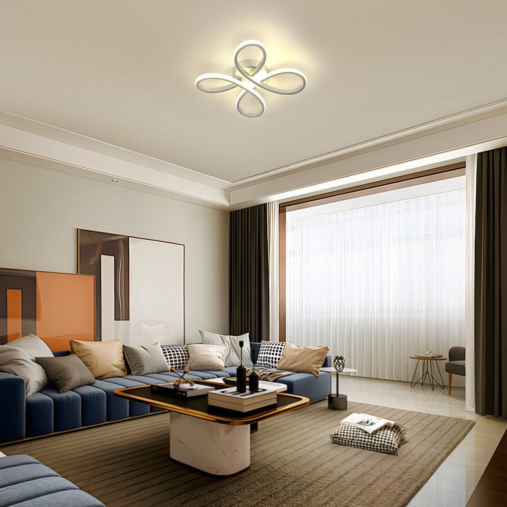 Comely Plafonnier LED Moderne, 30W Lampe de Plafond, Luminaire Plafonnier LED pour Chambre salon, Salle à manger Cuisine, Lumière Neutre 4500K, Argent