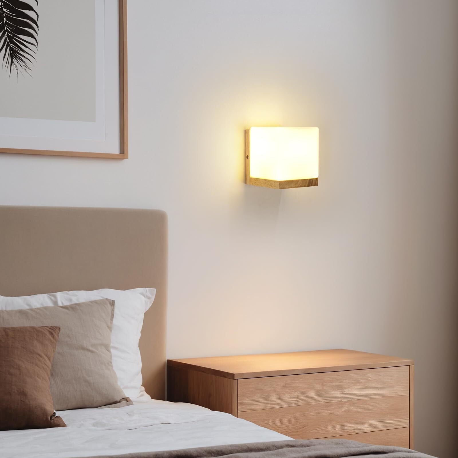 Wall Light - Wood Glass Frame