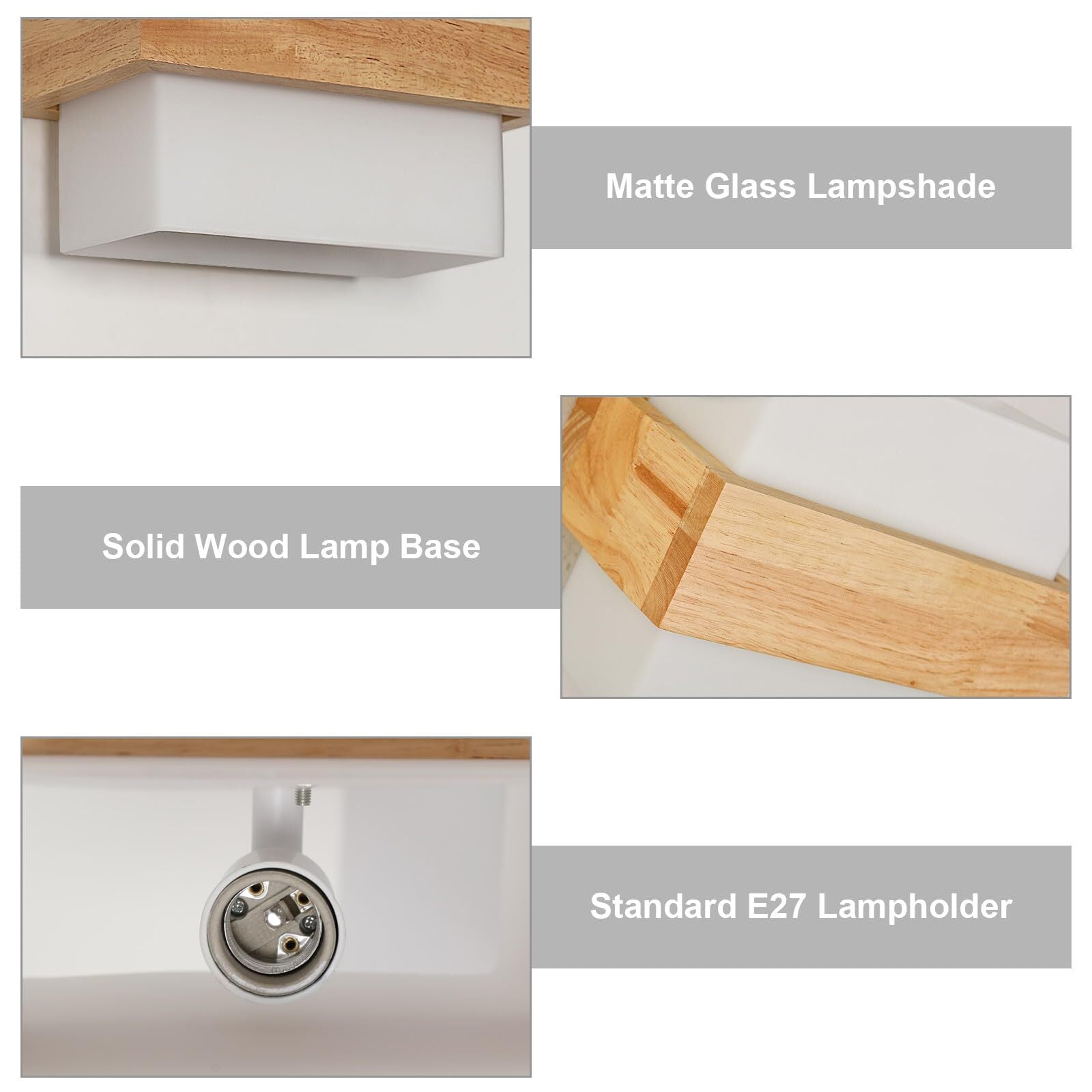 Wall Light - Wood Glass Frame