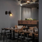 Comely Applique Murale Interieure, Réglable Spot LED Lampe Murale Rétro Industrielle E27, Luminaire Mural Interieur en Métal pour Salon Chambre Restaurant Cuisine, Noir
