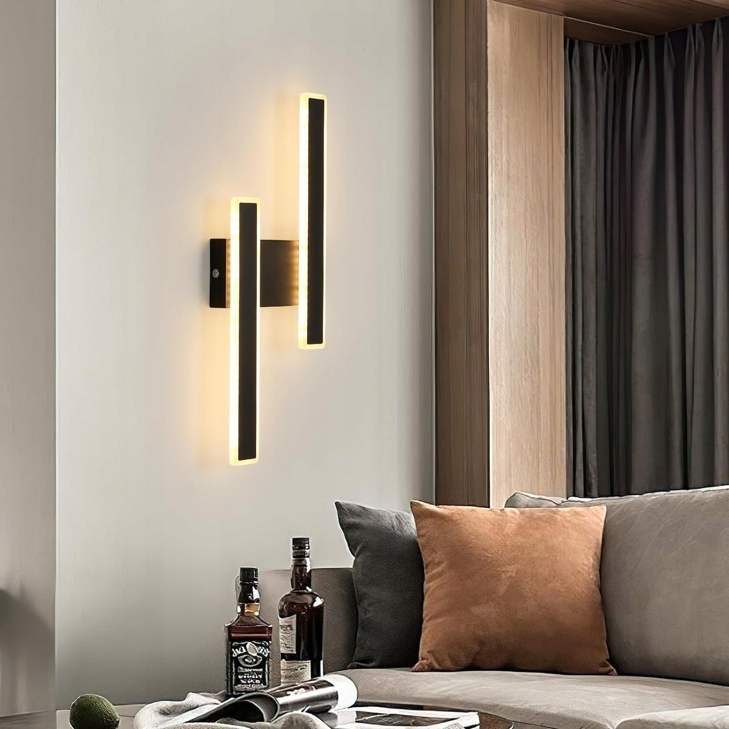 Wall Light - Black Acrylic Frame, Warm Light