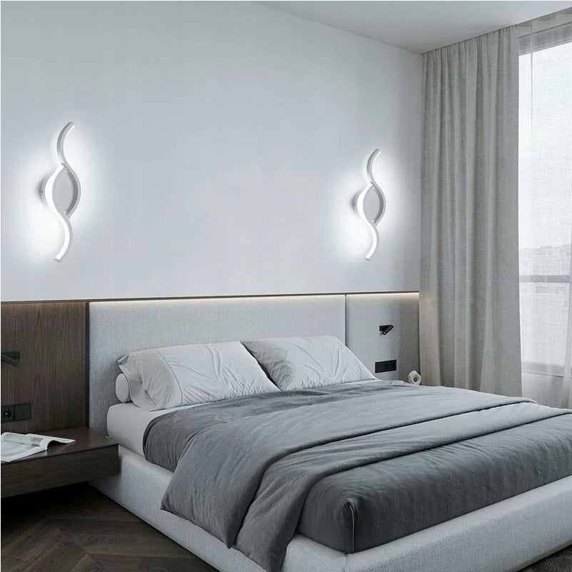 Applique da Parete - Struttura in Alluminio Bianco, Luce Bianca