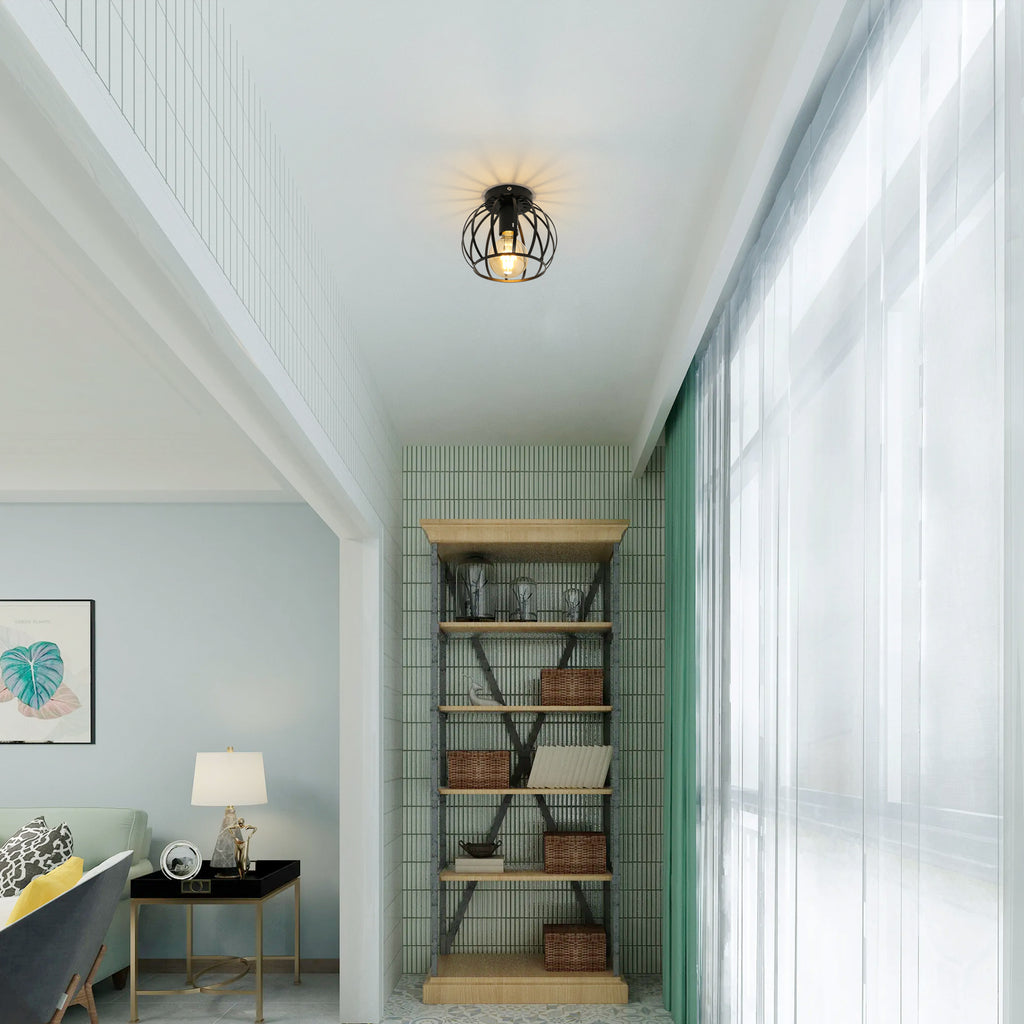 Ceiling Light - Black Metal Frame