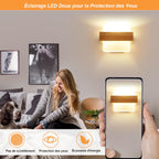 Wall Light - Wood Glass Frame, Tunable