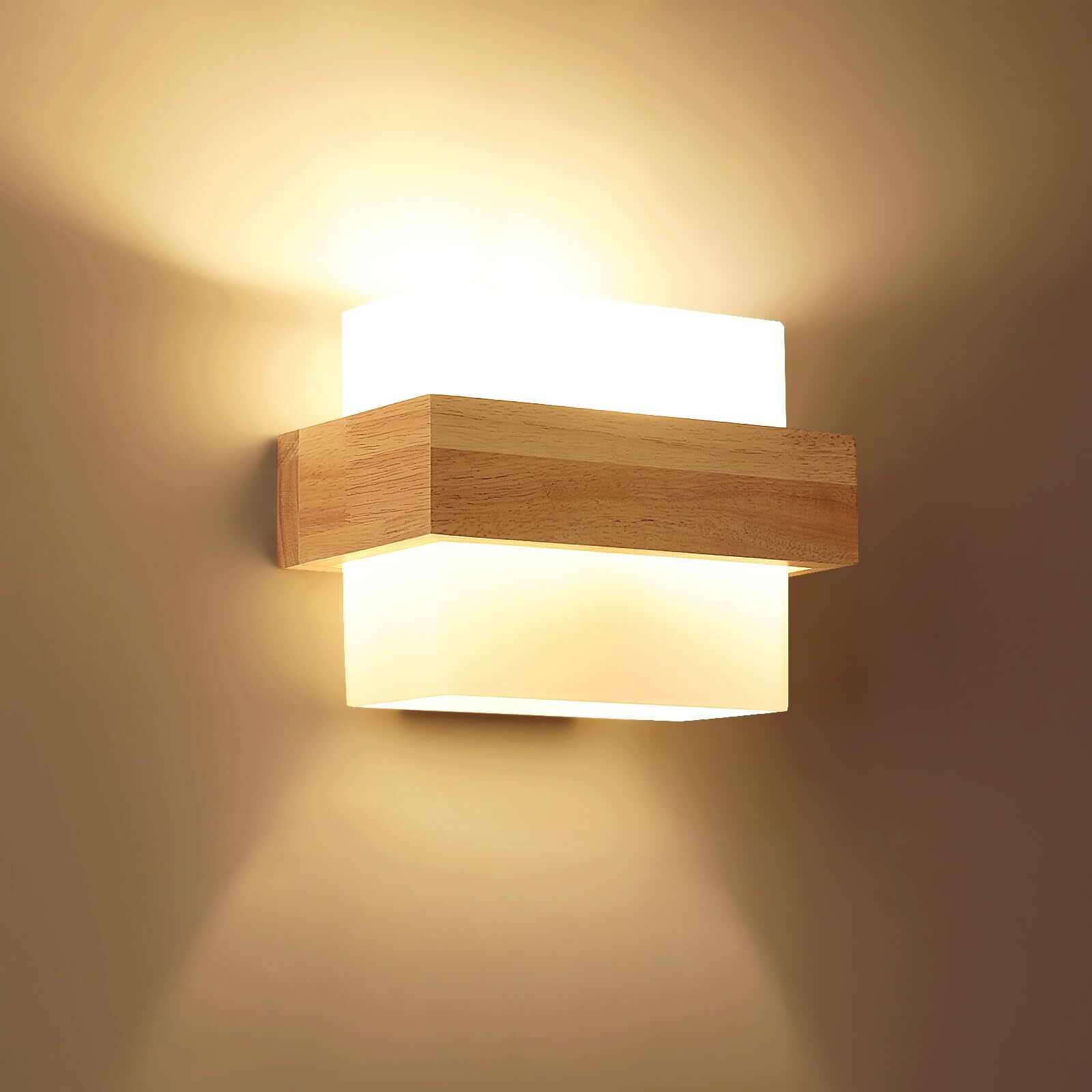 Wall Light - Wood Glass Frame