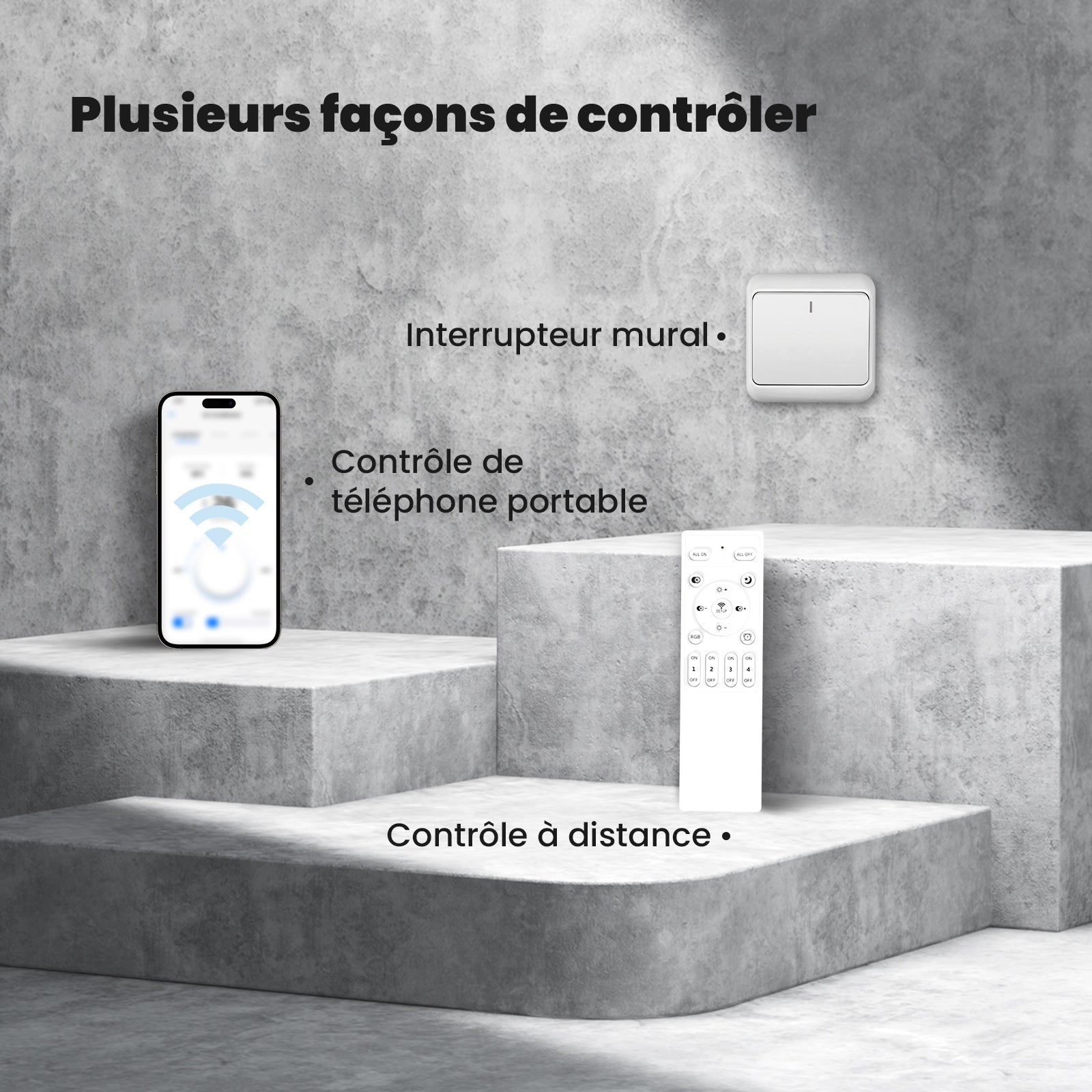 Comely Plafonnier LED Dimmable, Luminaire Plafonnier 40W 4700LM, Télécommande/APP, 3000k-6500k Φ60cm, Lampe de Plafond per Salon Chambre
