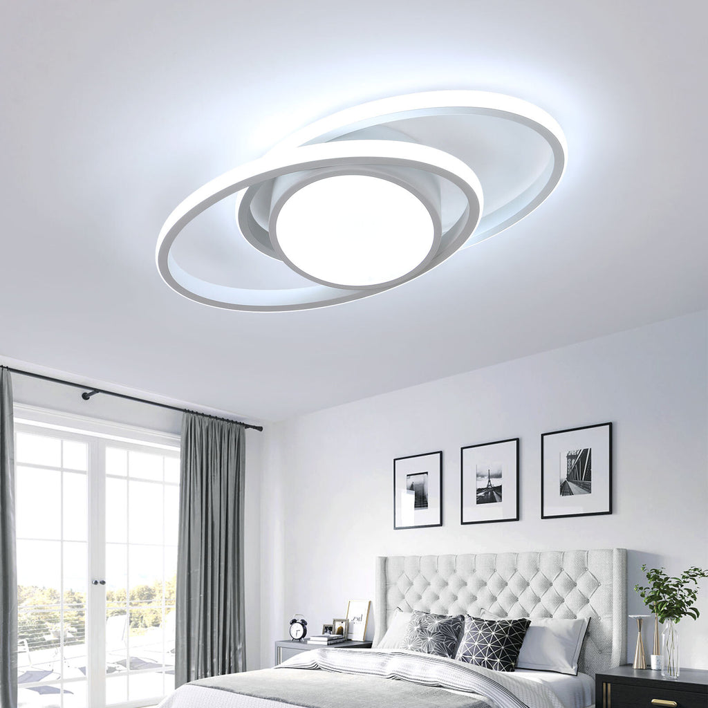 Ceiling Light - White Metal Frame, White Light