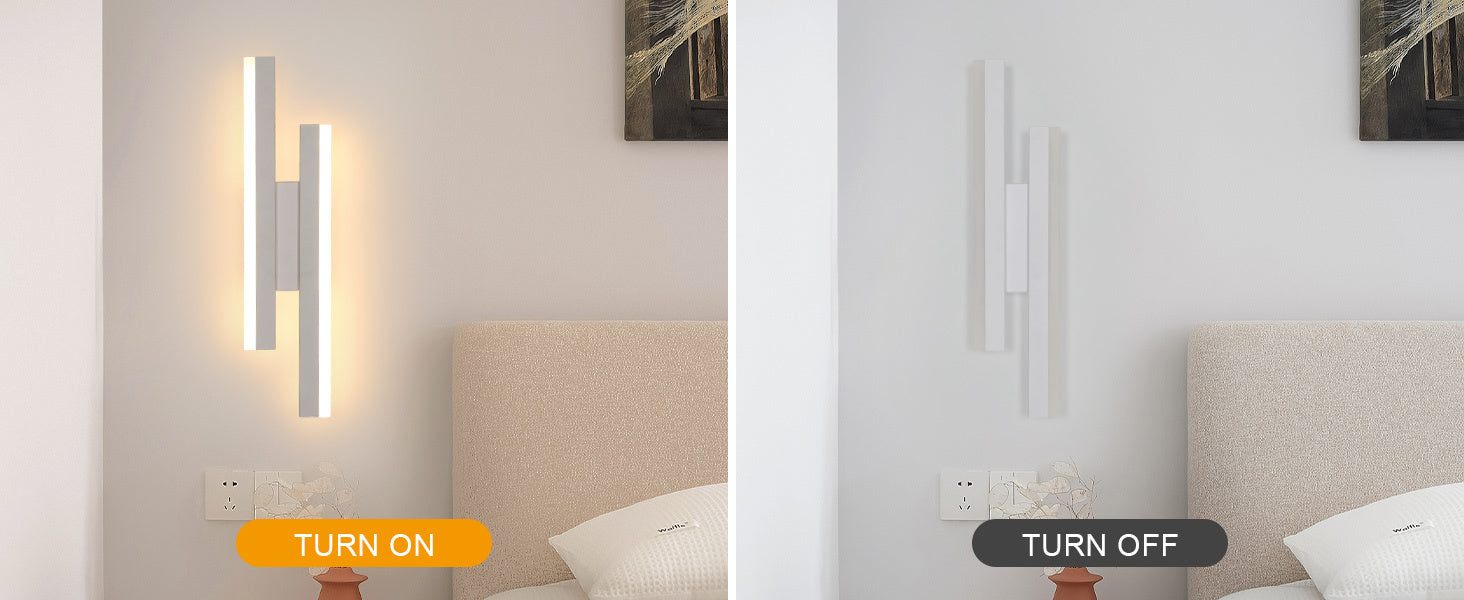 Lampada da parete - Struttura in acrilico bianco, Regolabile
