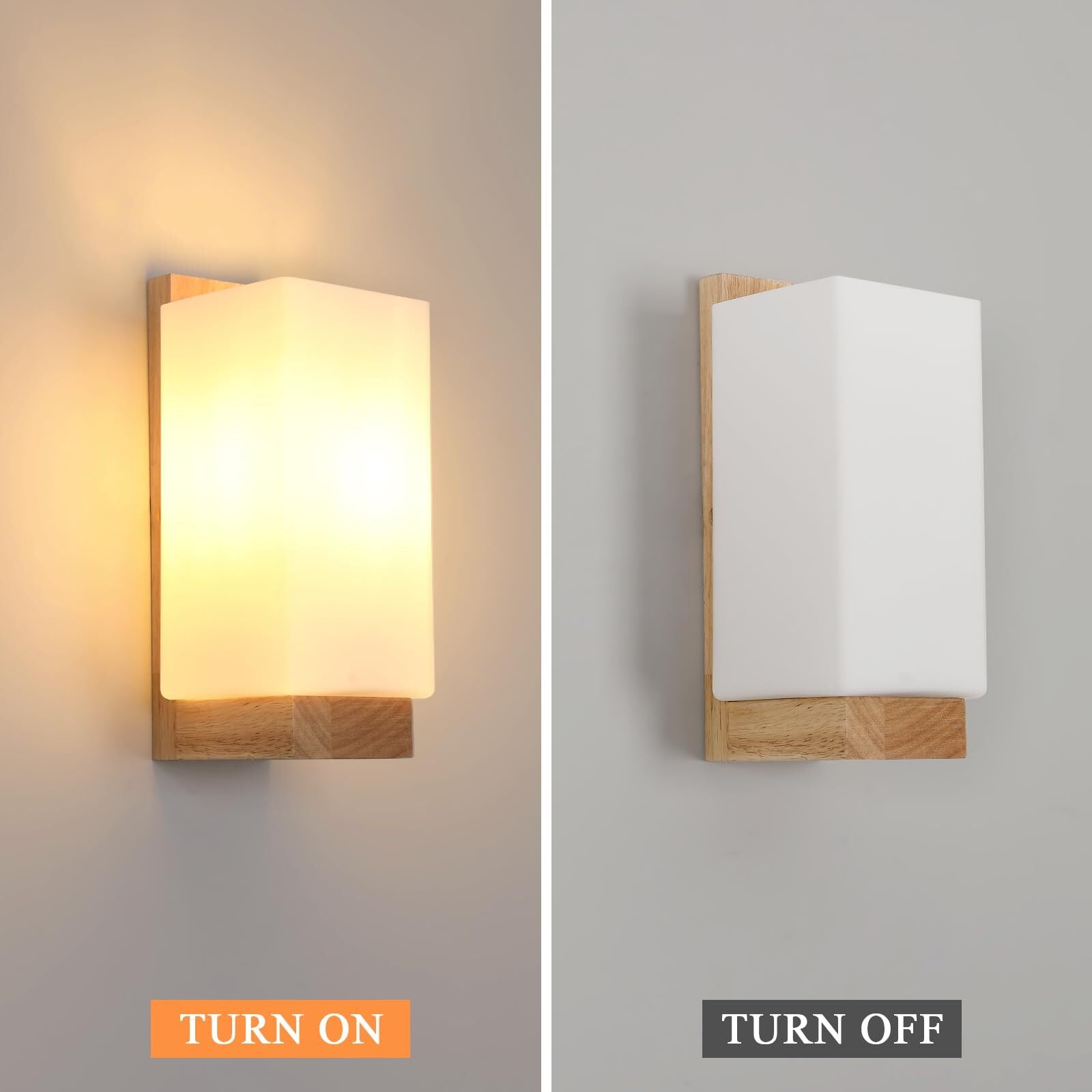 Wall Light - Wood Glass Frame