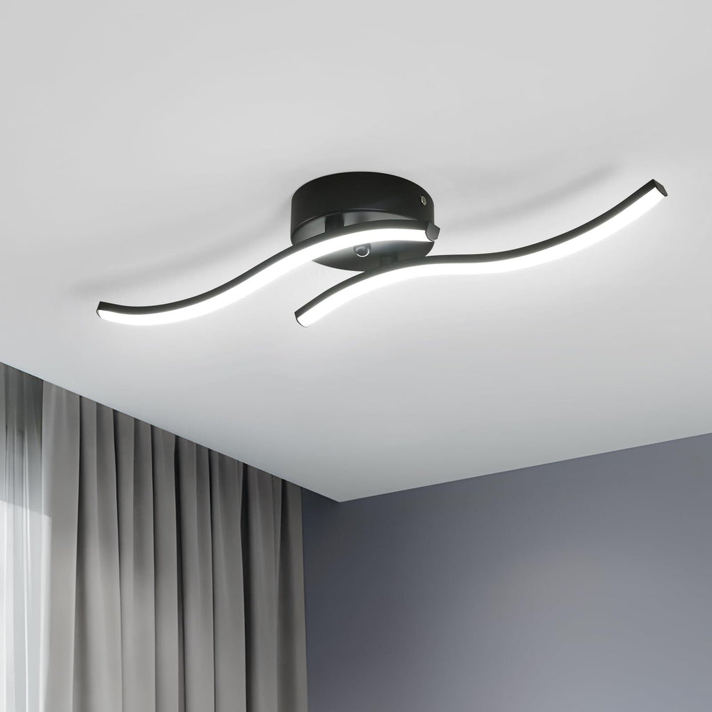 Ceiling Light - Black Aluminium Frame, White Light
