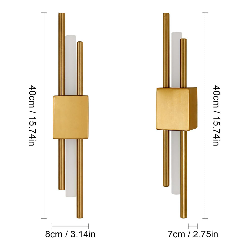 Wall Light - Gold Metal Frame, Warm Light