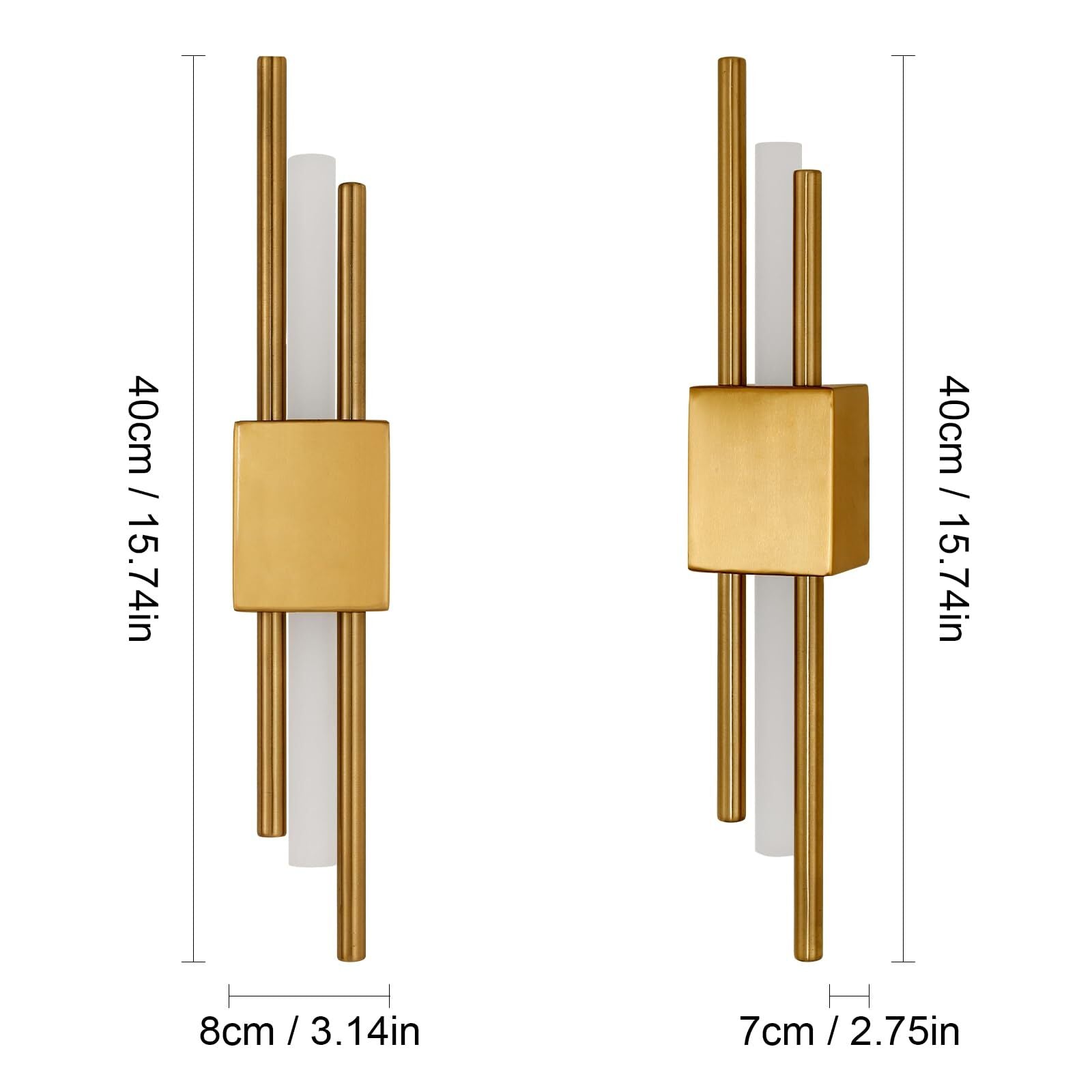 Wall Light - Gold Metal Frame, Warm Light
