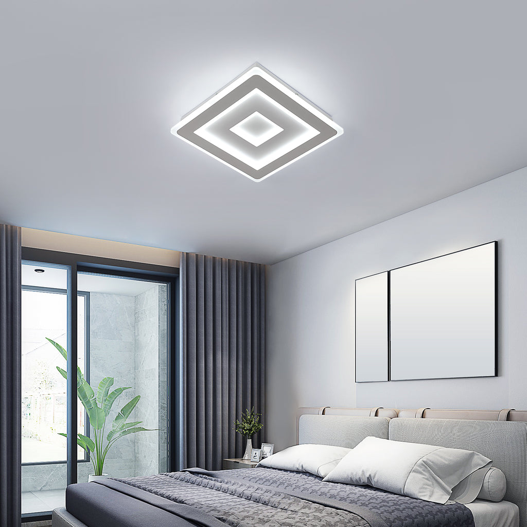 Ceiling Light - White Acrylic Frame, White Light