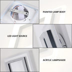 Ceiling Light - Black & White Acrylic Frame, Warm Light