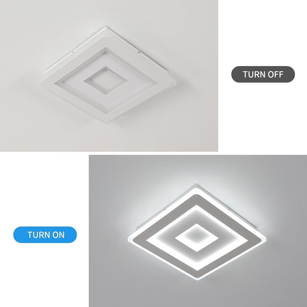 Ceiling Light - White Acrylic Frame, White Light
