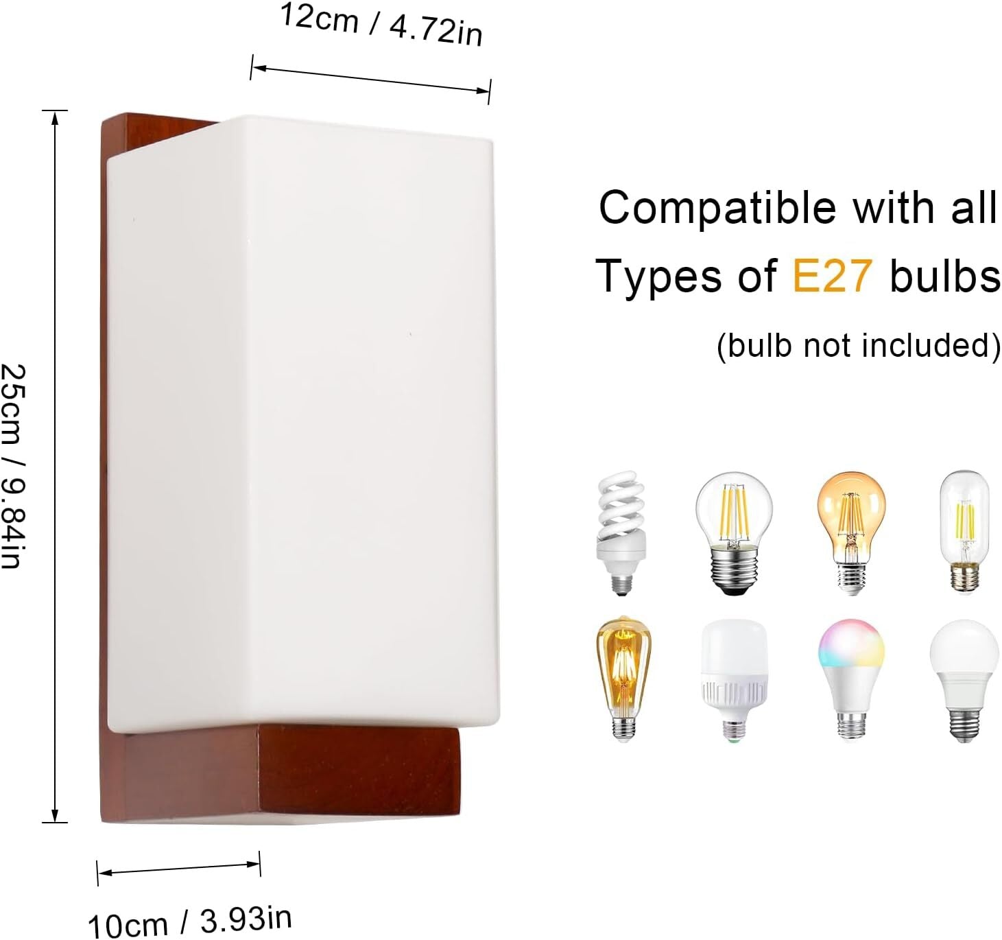 Wall Light - Wood Glass Frame